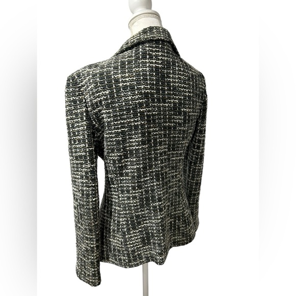 St. John tweed blazer with gold buttons / St. John green suit jacket / Size 8 - Picture 5 of 9
